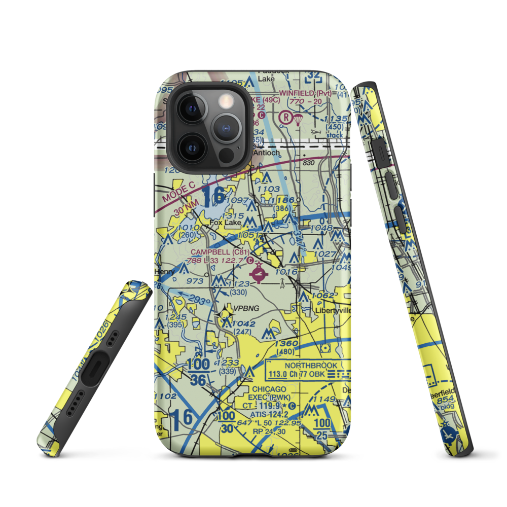 Rockenbach Airport (LL97) VFR Sectional  Tough iPhone Case iPhone 12 Pro model shown