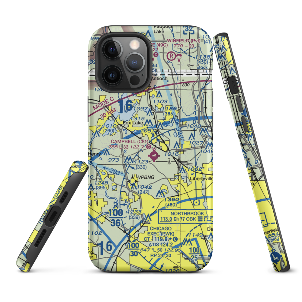 Rockenbach Airport (LL97) VFR Sectional  Tough iPhone Case iPhone 12 Pro Max model shown