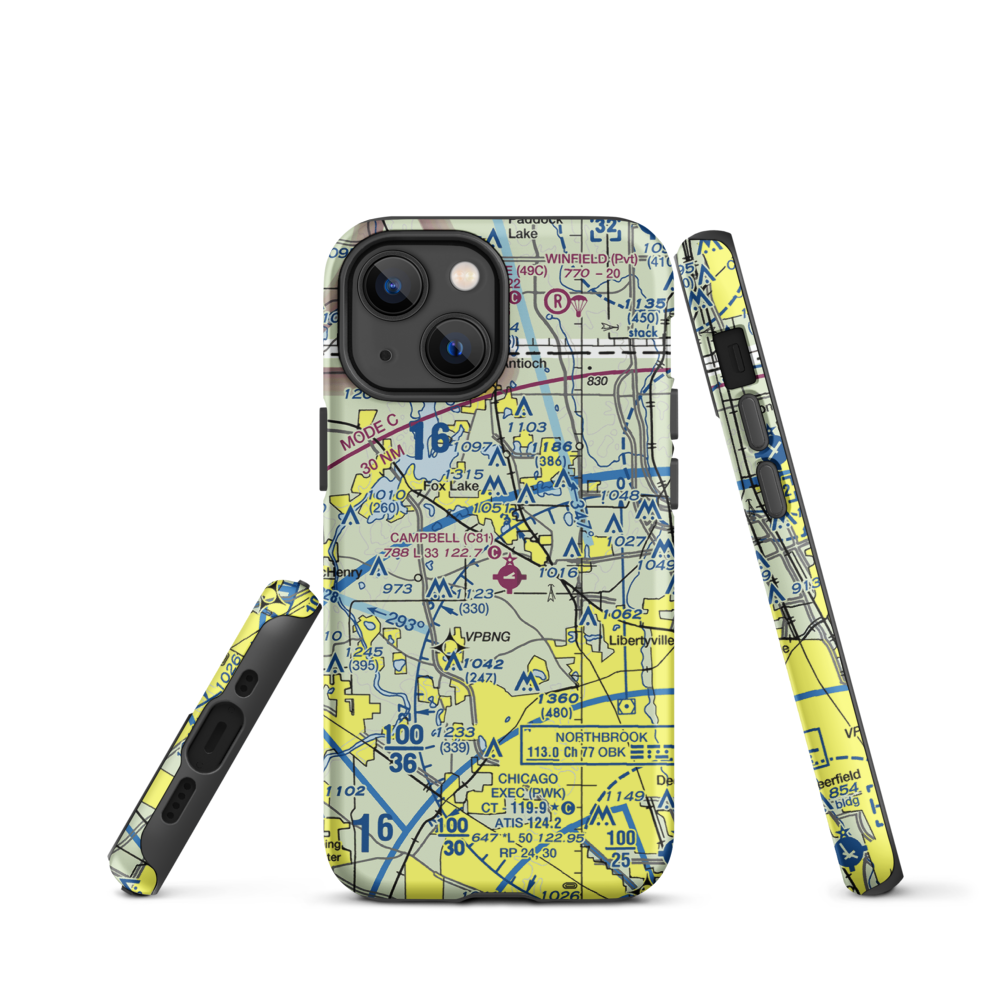 Rockenbach Airport (LL97) VFR Sectional  Tough iPhone Case iPhone 13 mini model shown