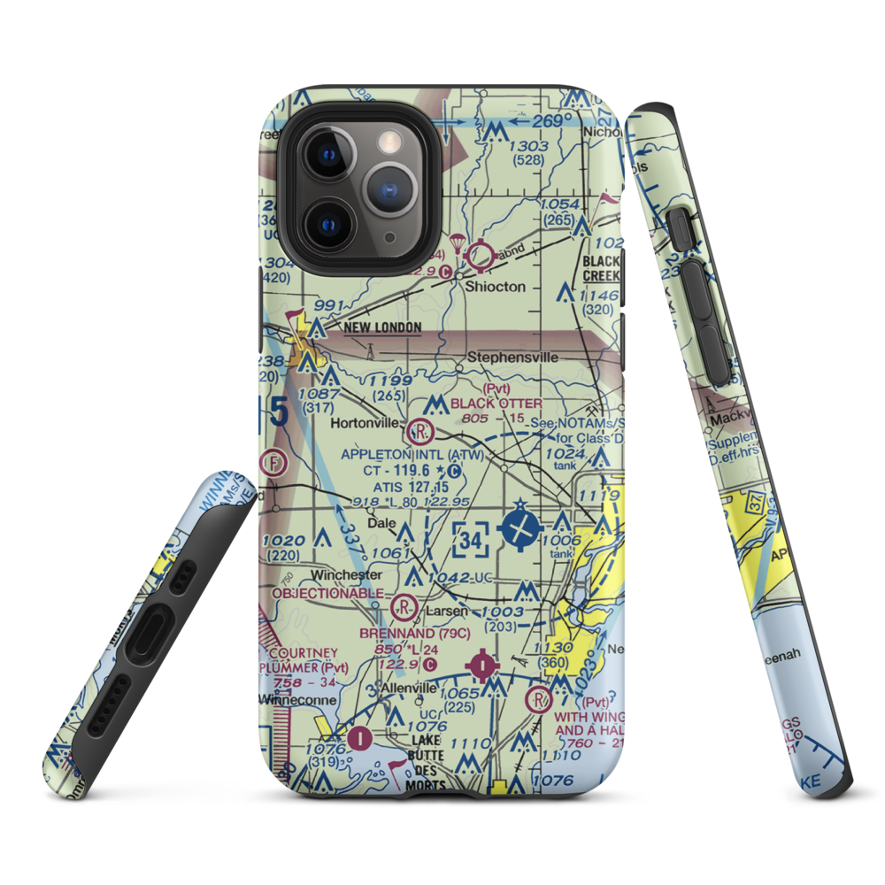 Rocket City Airport (WI22) VFR Sectional  Tough iPhone Case iPhone 11 Pro model shown