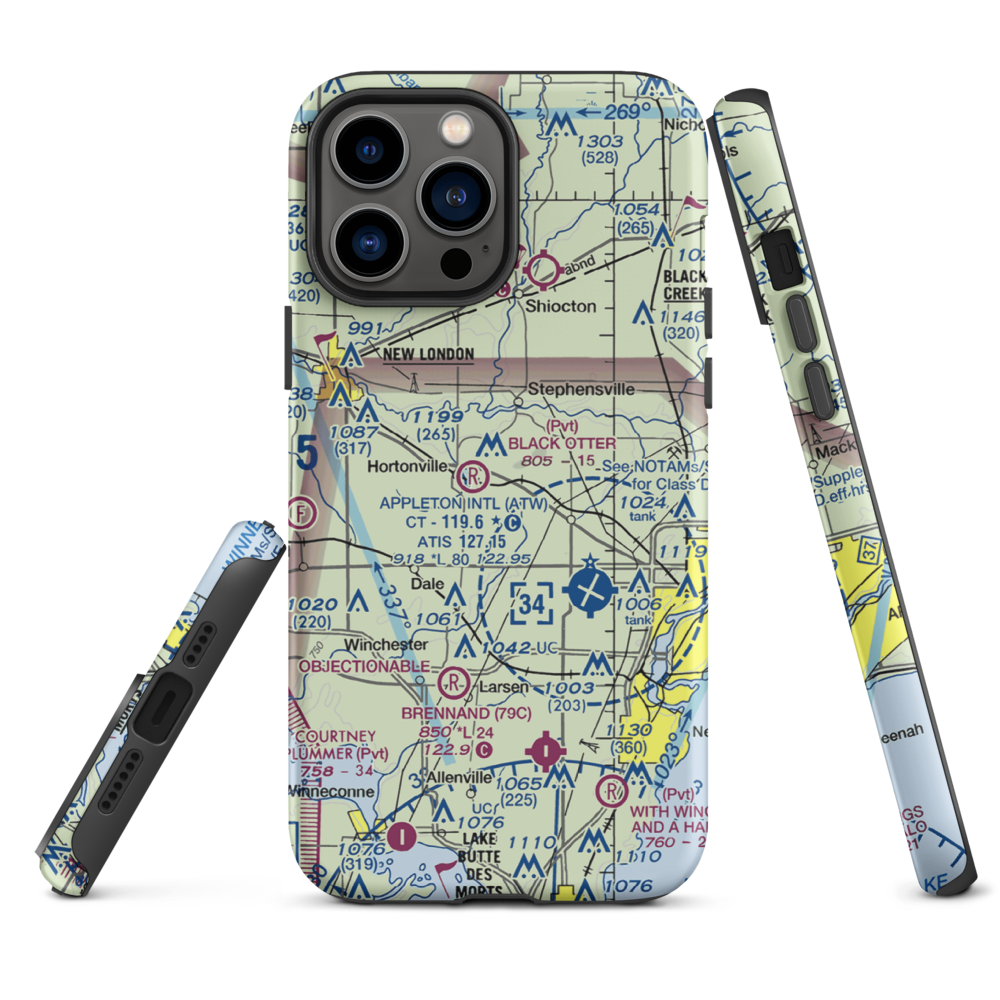 Rocket City Airport (WI22) VFR Sectional  Tough iPhone Case iPhone 13 Pro Max model shown
