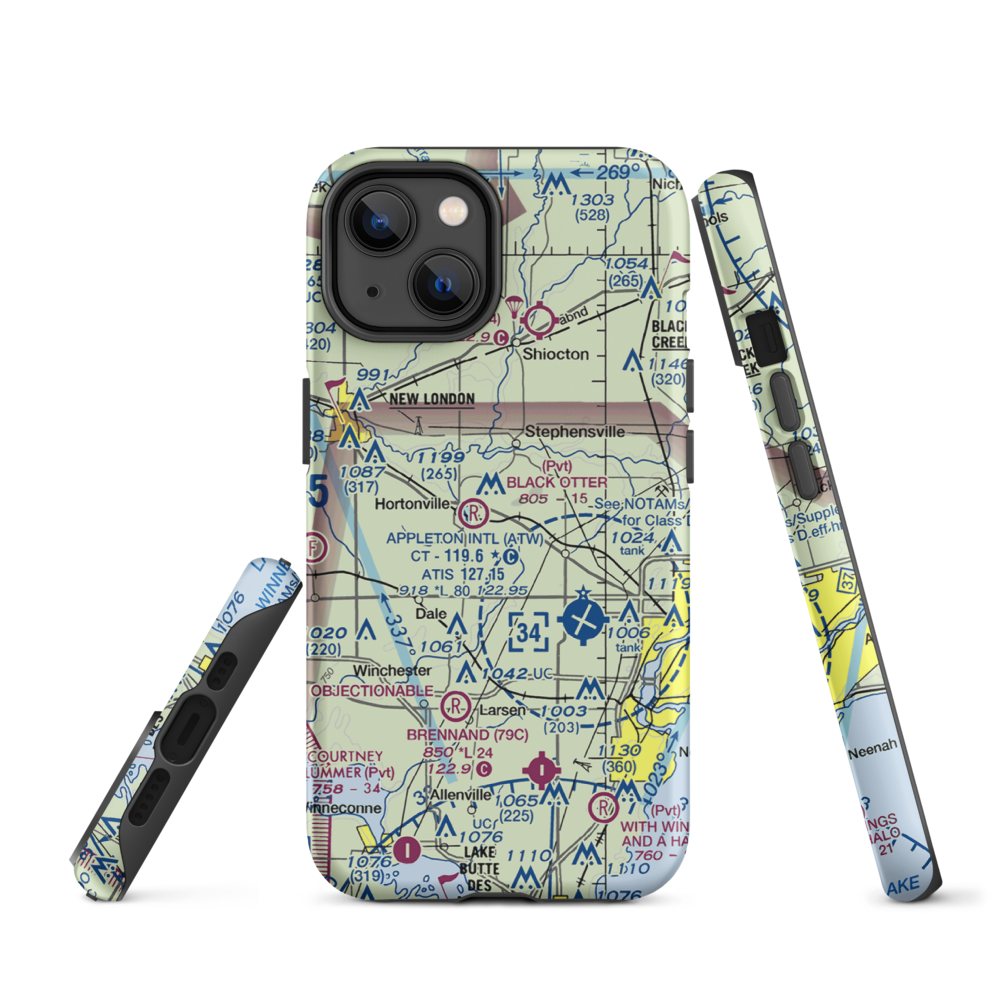 Rocket City Airport (WI22) VFR Sectional  Tough iPhone Case iPhone 14 model shown
