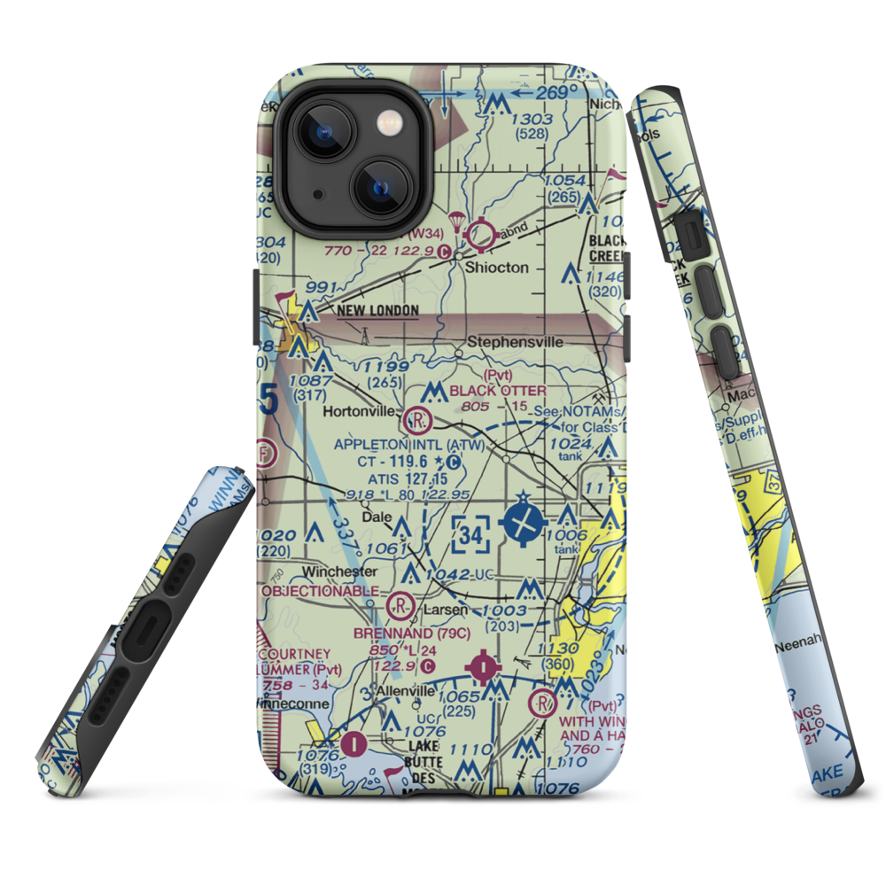 Rocket City Airport (WI22) VFR Sectional  Tough iPhone Case iPhone 14 Plus model shown