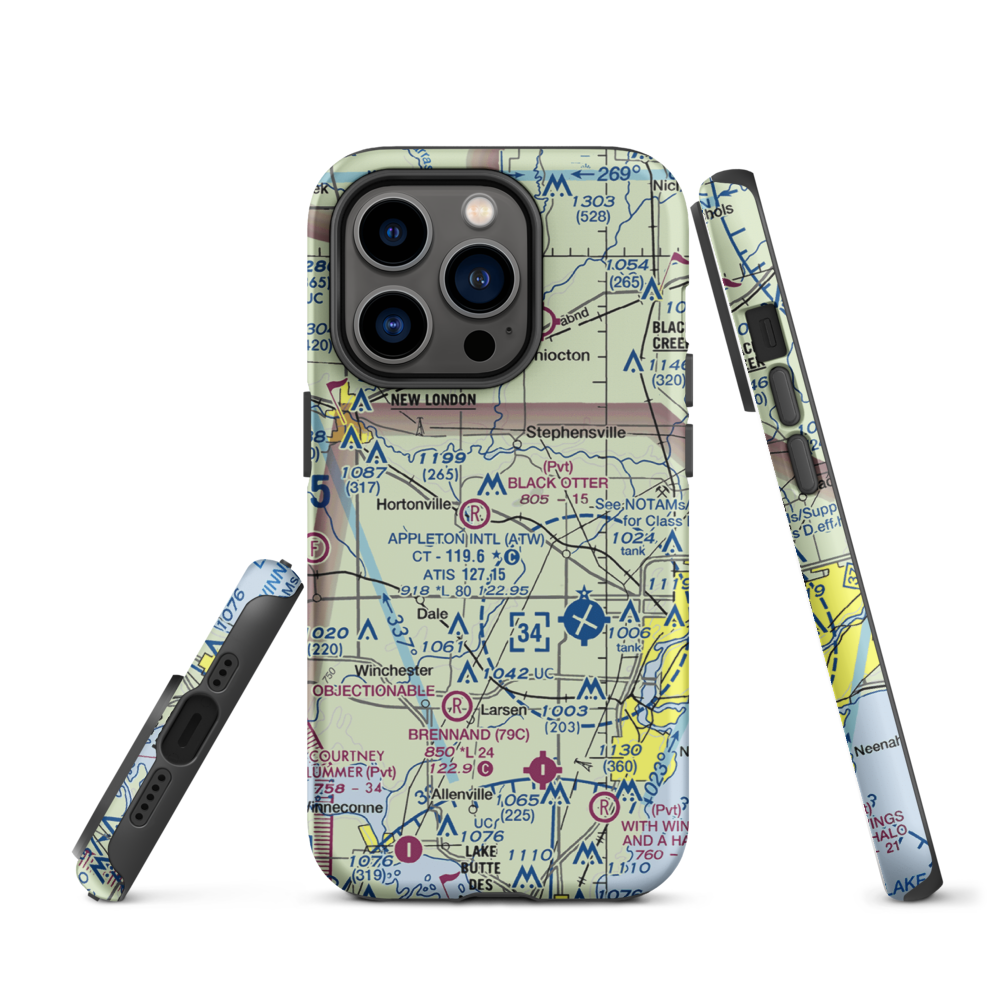 Rocket City Airport (WI22) VFR Sectional  Tough iPhone Case iPhone 14 Pro model shown
