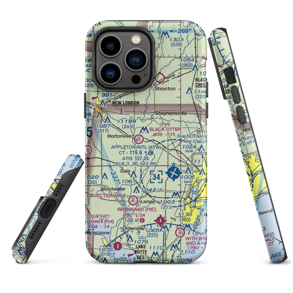 Rocket City Airport (WI22) VFR Sectional  Tough iPhone Case iPhone 14 Pro Max model shown