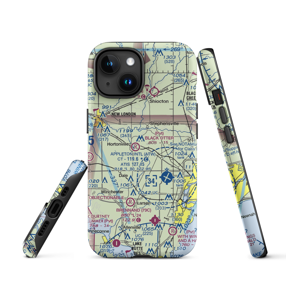 Rocket City Airport (WI22) VFR Sectional  Tough iPhone Case iPhone 15 model shown