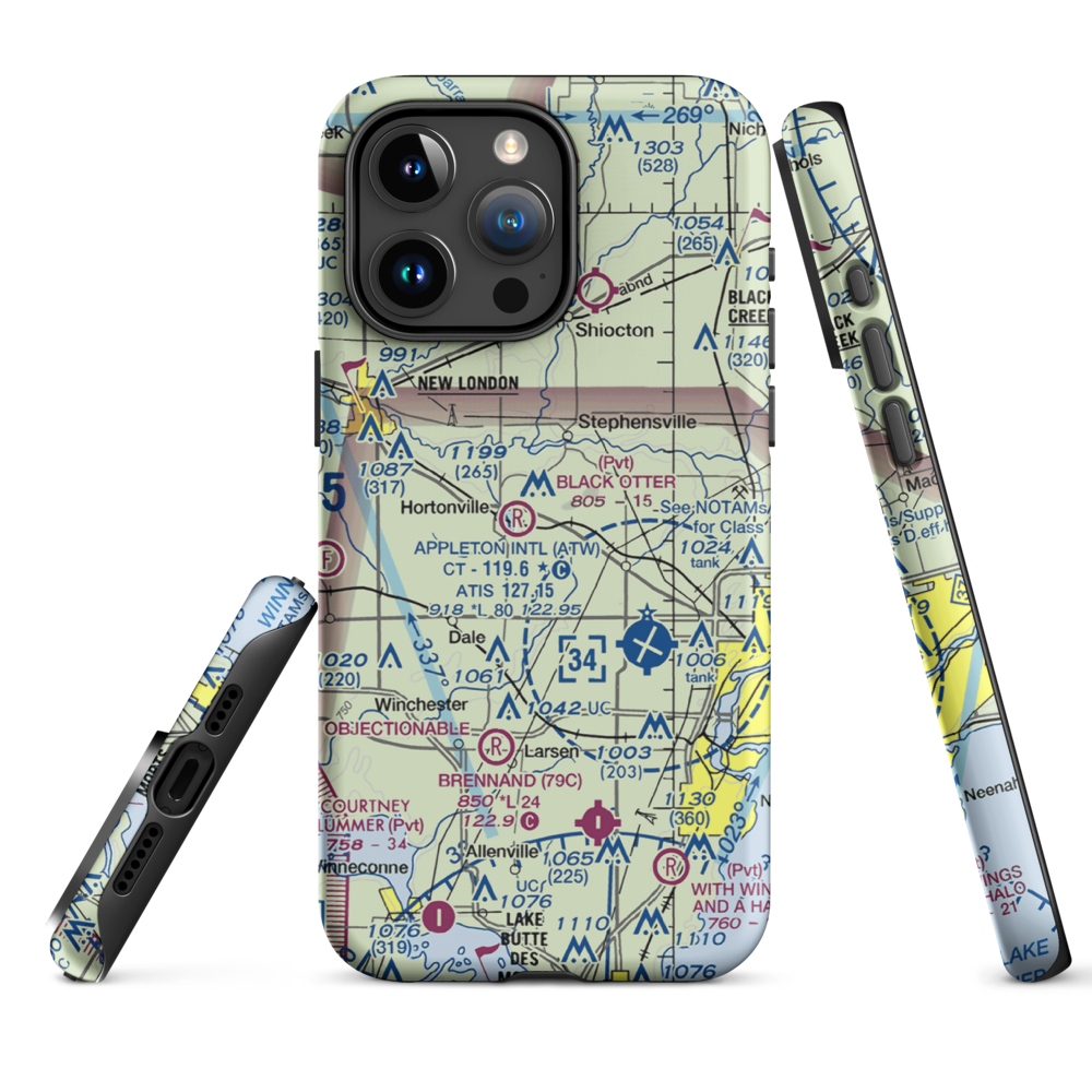 Rocket City Airport (WI22) VFR Sectional  Tough iPhone Case iPhone 15 Pro Max model shown