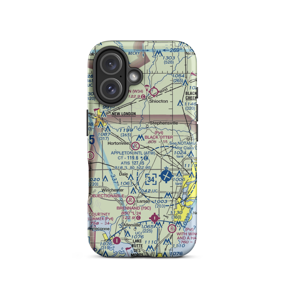 Rocket City Airport (WI22) VFR Sectional  Tough iPhone Case iPhone 16 model shown