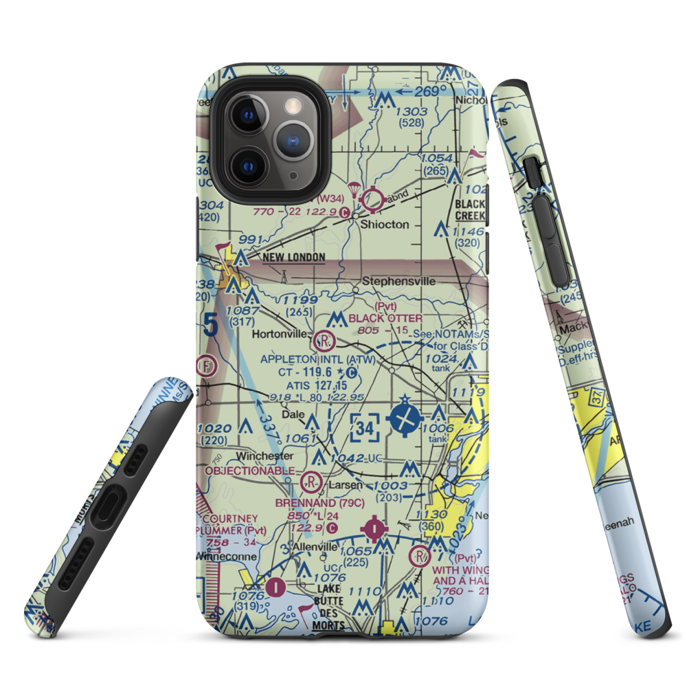 Rocket City Airport (WI22) VFR Sectional  Tough iPhone Case iPhone 11 Pro Max model shown