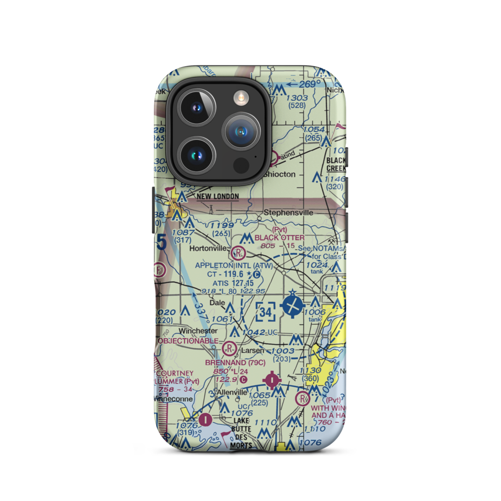 Rocket City Airport (WI22) VFR Sectional  Tough iPhone Case iPhone 16 Pro model shown