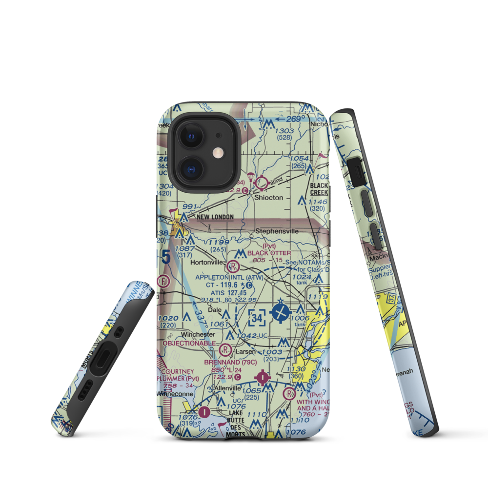 Rocket City Airport (WI22) VFR Sectional  Tough iPhone Case iPhone 12 mini model shown