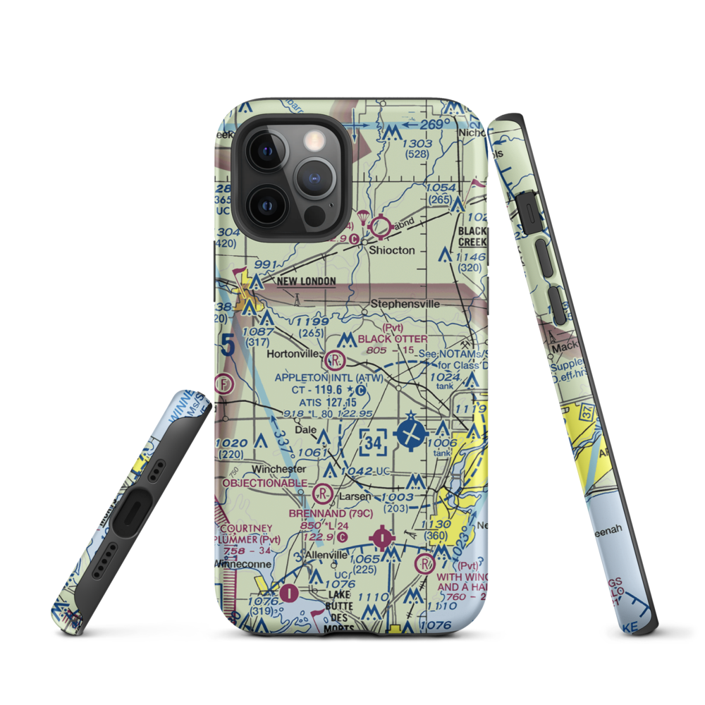 Rocket City Airport (WI22) VFR Sectional  Tough iPhone Case iPhone 12 Pro model shown