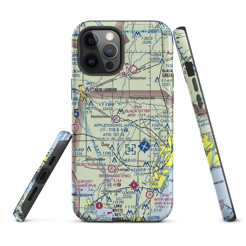 Rocket City Airport (WI22) VFR Sectional  Tough iPhone Case iPhone 12 Pro Max model shown