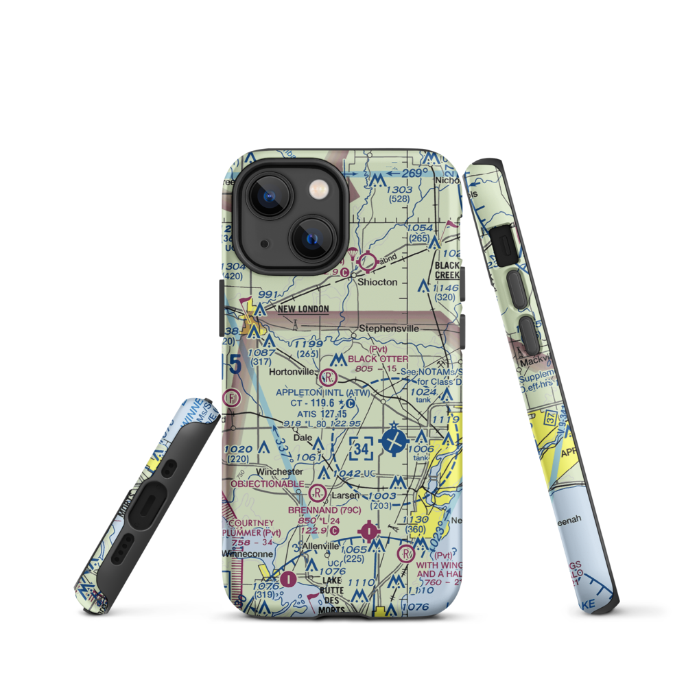 Rocket City Airport (WI22) VFR Sectional  Tough iPhone Case iPhone 13 mini model shown