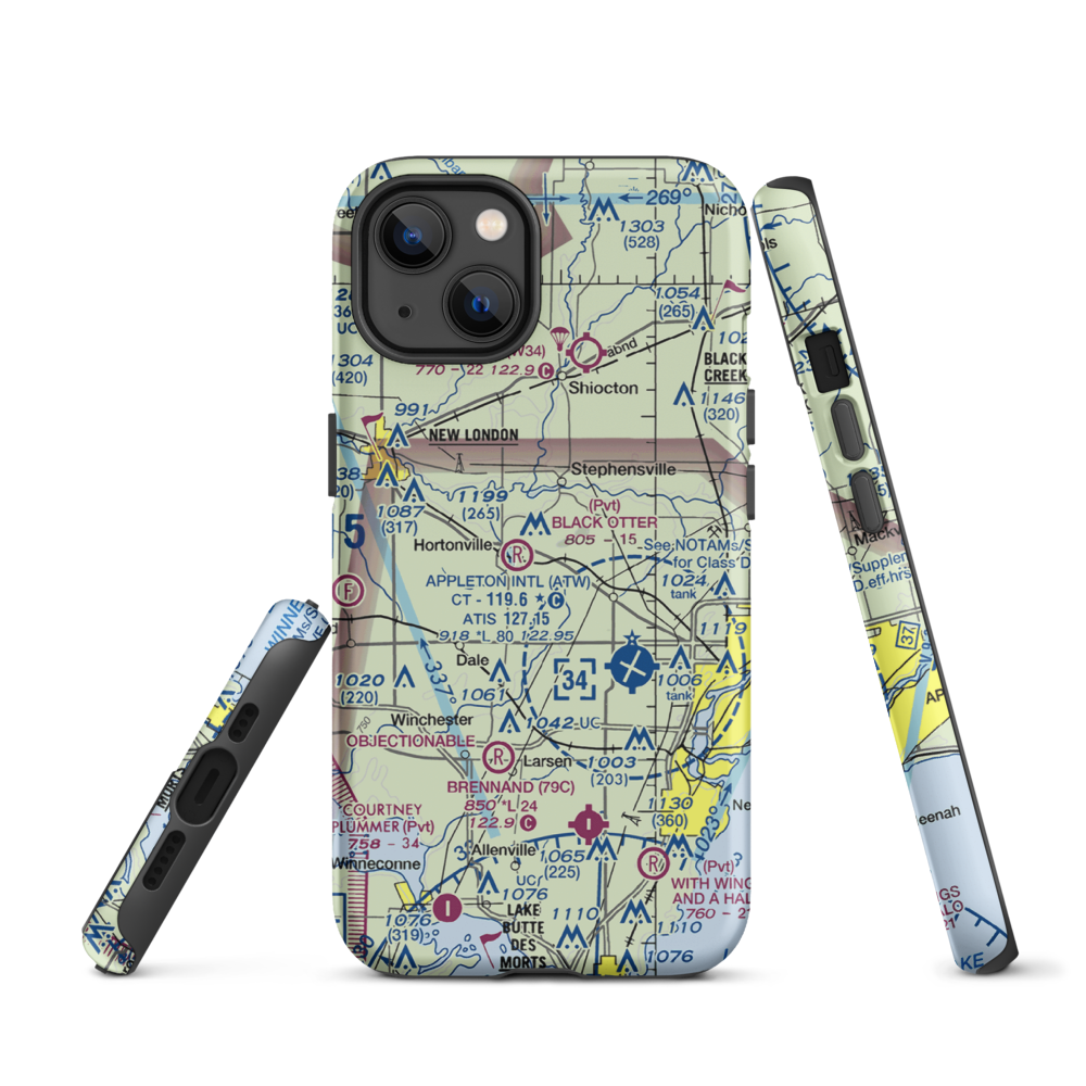 Rocket City Airport (WI22) VFR Sectional  Tough iPhone Case iPhone 13 model shown