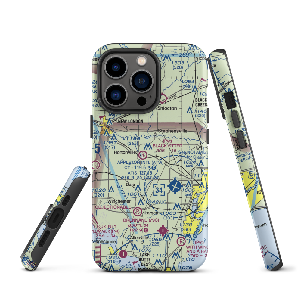 Rocket City Airport (WI22) VFR Sectional  Tough iPhone Case iPhone 13 Pro model shown