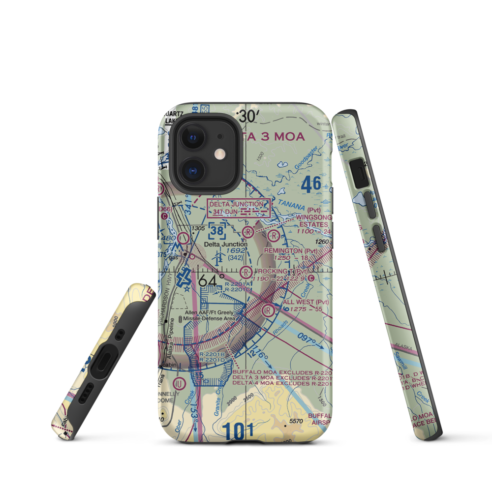 Rocking T. Ranch Airport (11AK) VFR Sectional  Tough iPhone Case iPhone 12 mini model shown