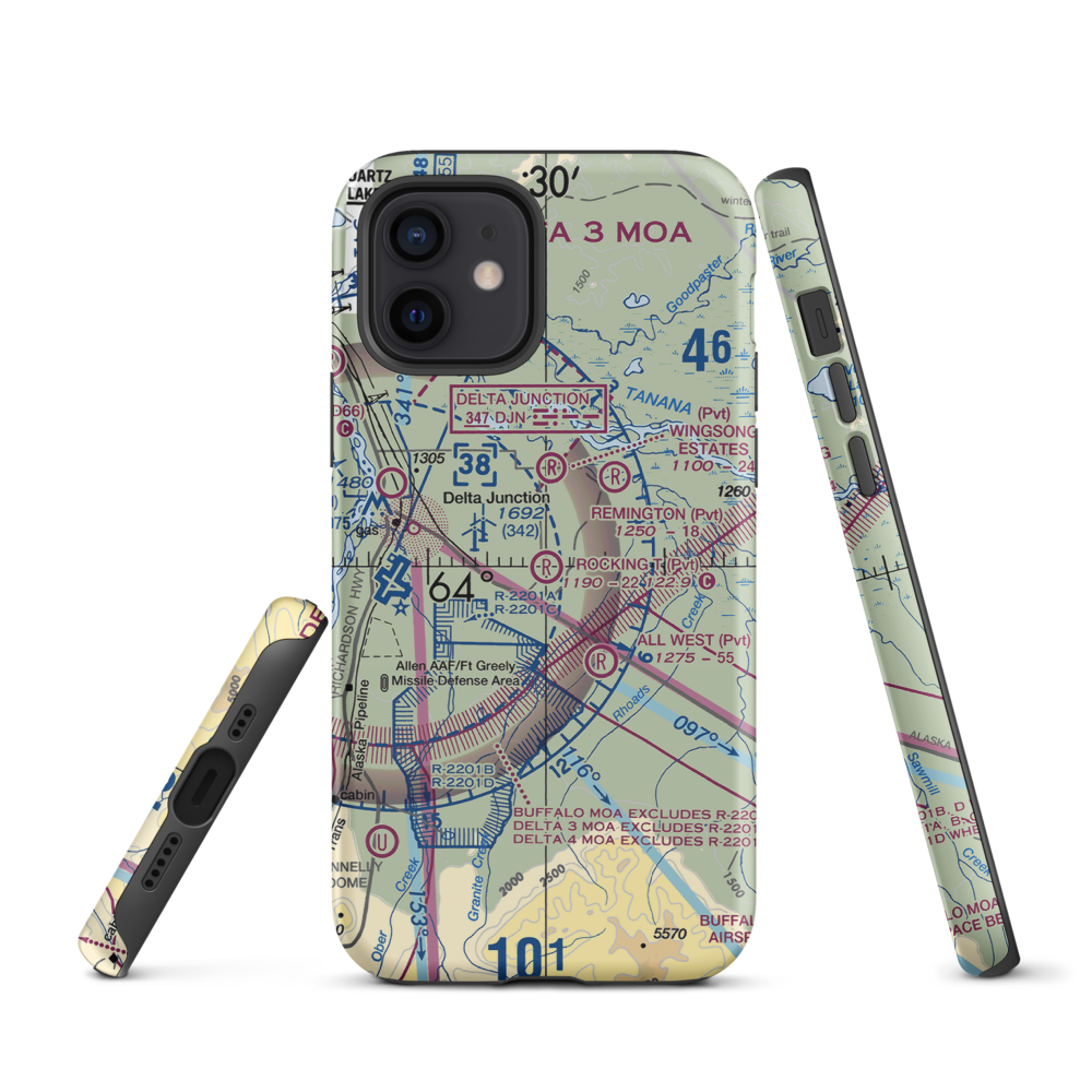 Rocking T. Ranch Airport (11AK) VFR Sectional  Tough iPhone Case iPhone 12 model shown