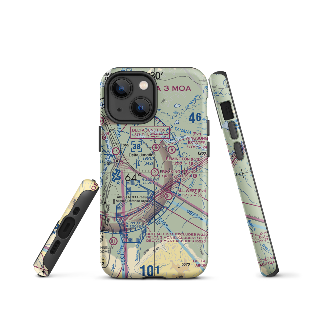 Rocking T. Ranch Airport (11AK) VFR Sectional  Tough iPhone Case iPhone 13 mini model shown