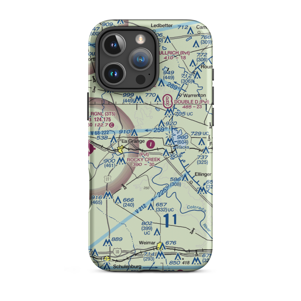 Rocky Creek Ranch Airport (9TE6) VFR Sectional  Tough iPhone Case iPhone 16 Pro Max model shown