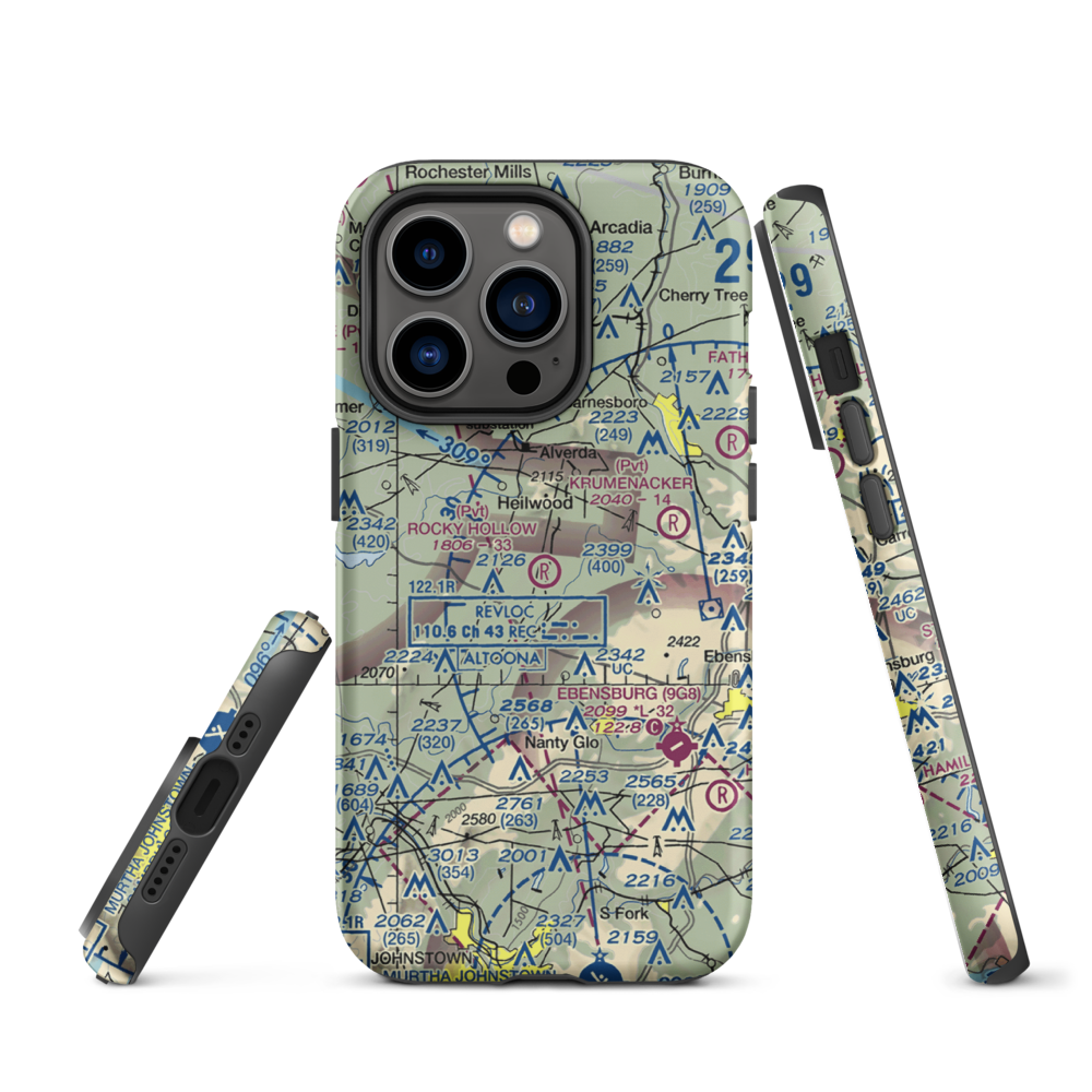 Rocky Hollow Field (PN72) VFR Sectional  Tough iPhone Case iPhone 14 Pro model shown