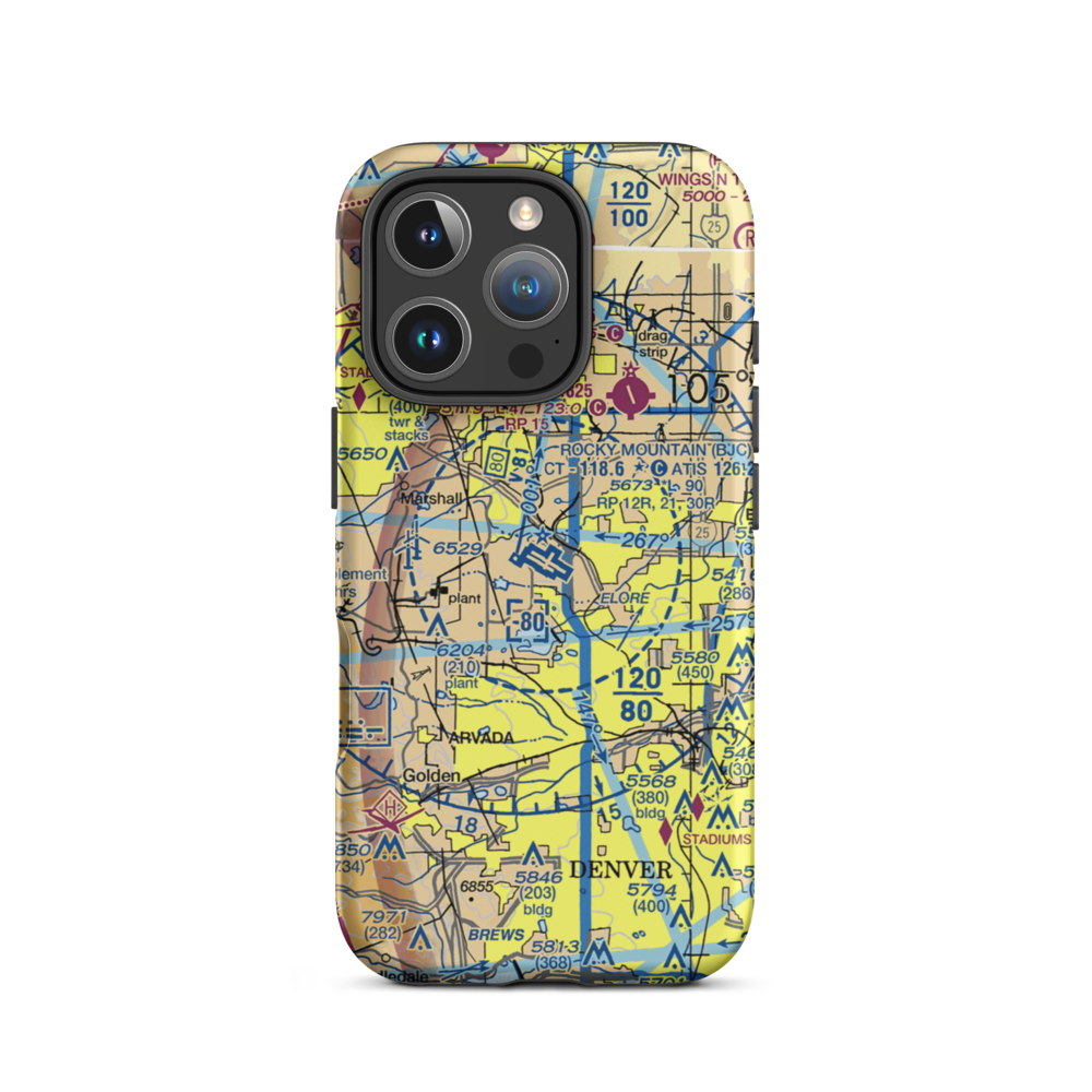 Rocky Mountain Metropolitan Airport (BJC) VFR Sectional  Tough iPhone Case iPhone 16 Pro model shown