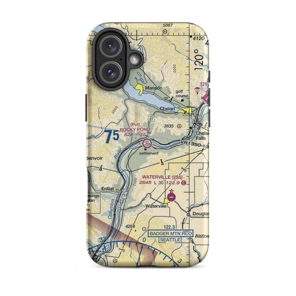 Rocky Pond Airstrip (13WA) VFR Sectional  Tough iPhone Case iPhone 16 Plus model shown