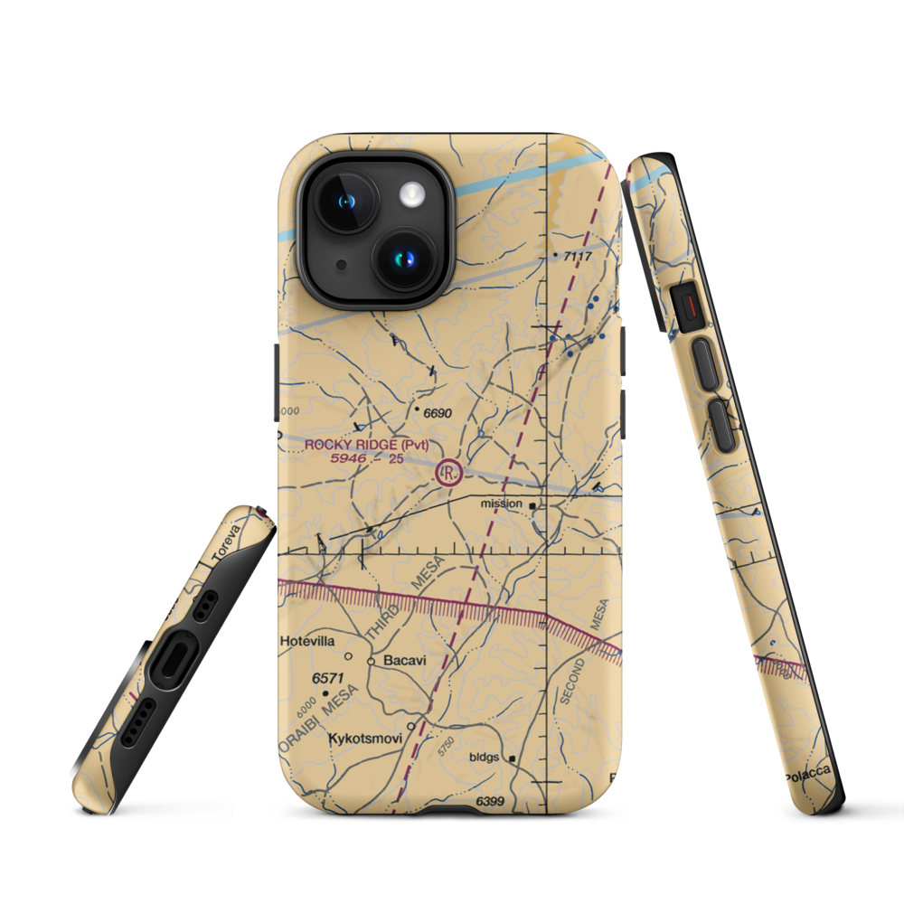 Rocky Ridge Airport (50AZ) VFR Sectional  Tough iPhone Case iPhone 15 model shown