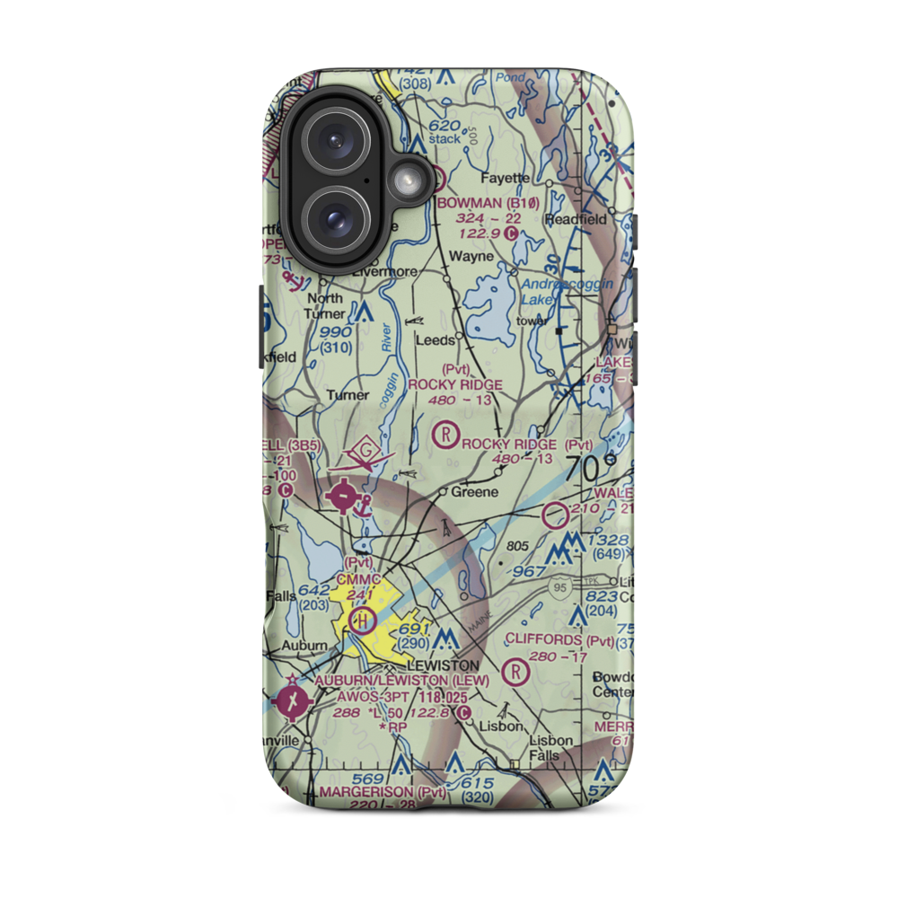 Rocky Ridge Airport (ME39) VFR Sectional  Tough iPhone Case iPhone 16 Plus model shown