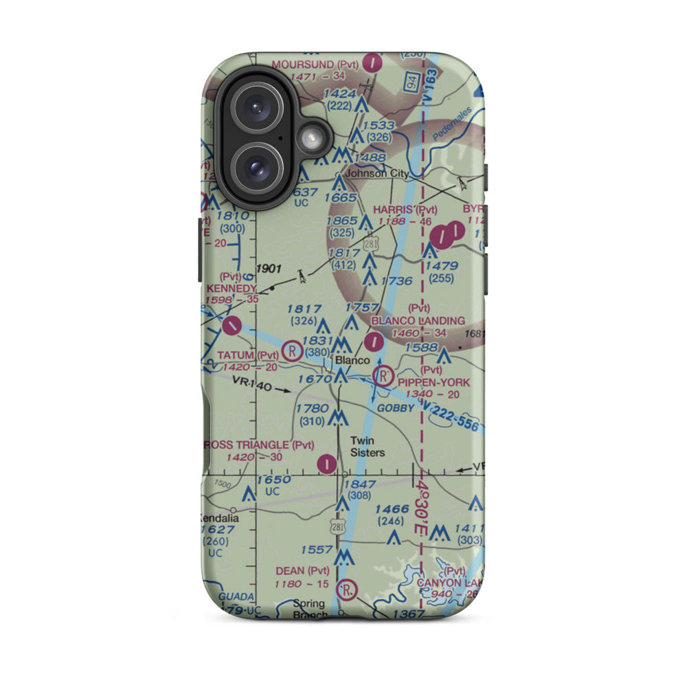 Rocky Top Ranch Airport (TA53) VFR Sectional  Tough iPhone Case iPhone 16 Plus model shown