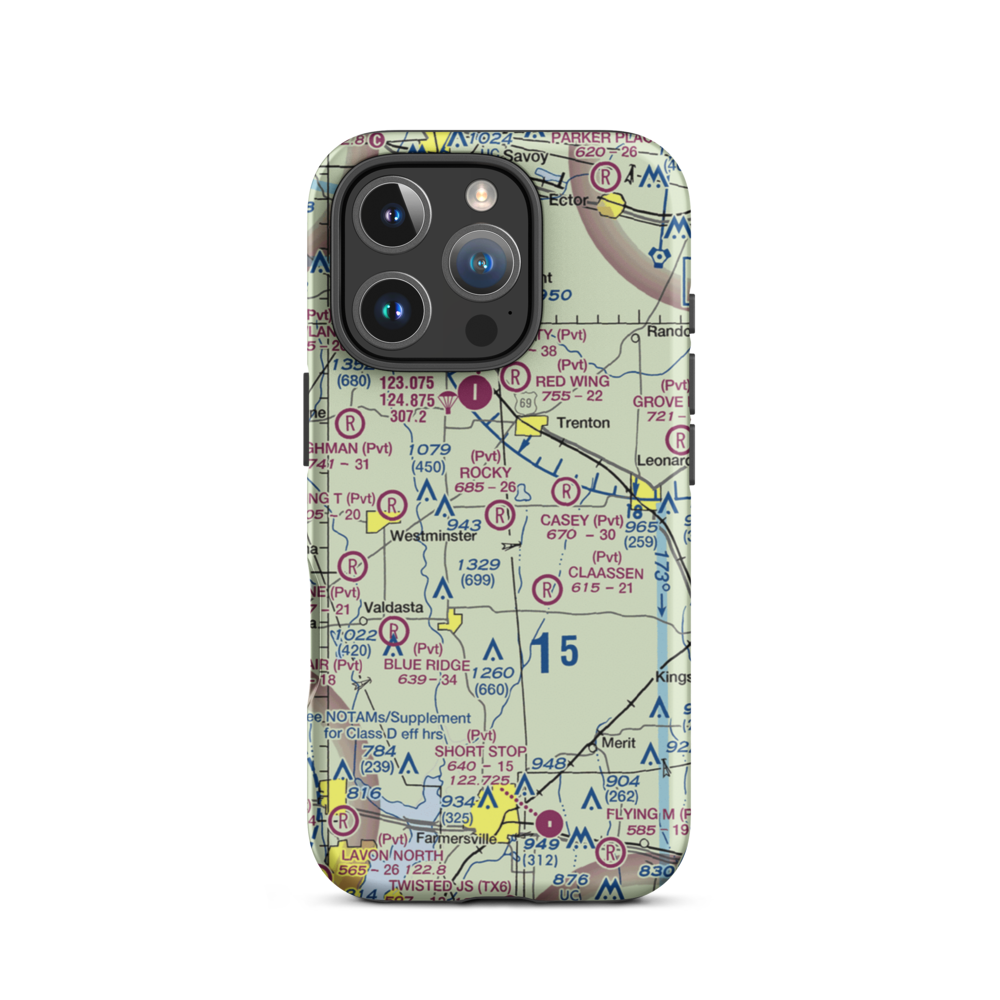 Rockys Place Airport (6TA2) VFR Sectional  Tough iPhone Case iPhone 16 Pro model shown