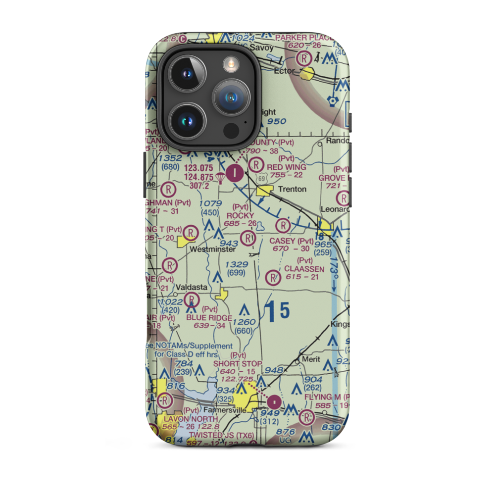 Rockys Place Airport (6TA2) VFR Sectional  Tough iPhone Case iPhone 16 Pro Max model shown