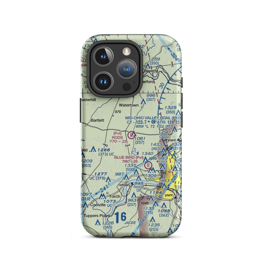 Rod's Sod Airport (OH55) VFR Sectional  Tough iPhone Case iPhone 16 Pro model shown