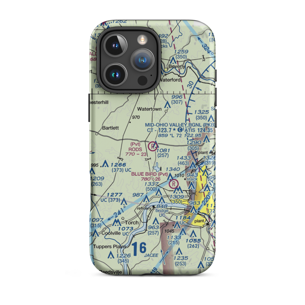 Rod's Sod Airport (OH55) VFR Sectional  Tough iPhone Case iPhone 16 Pro Max model shown