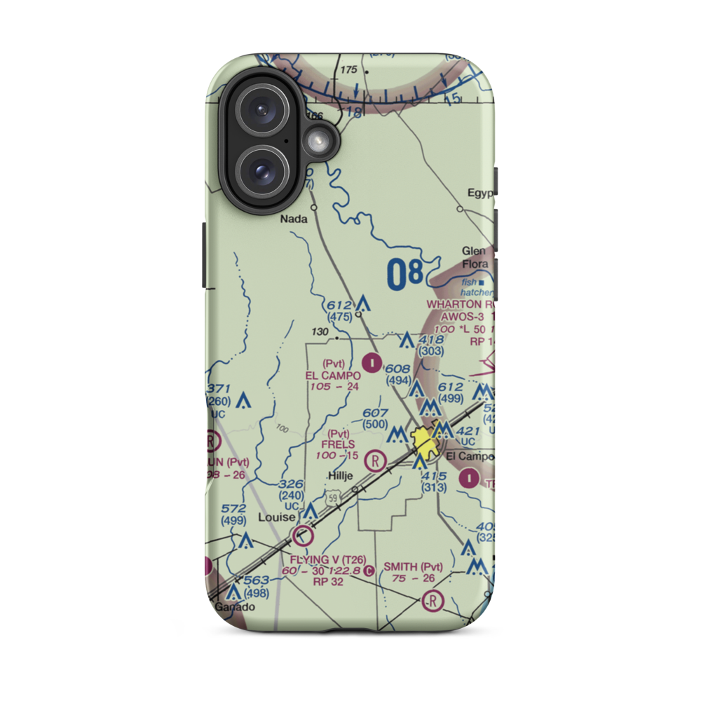 Rodgers Roost Airport (0XS1) VFR Sectional  Tough iPhone Case iPhone 16 Plus model shown