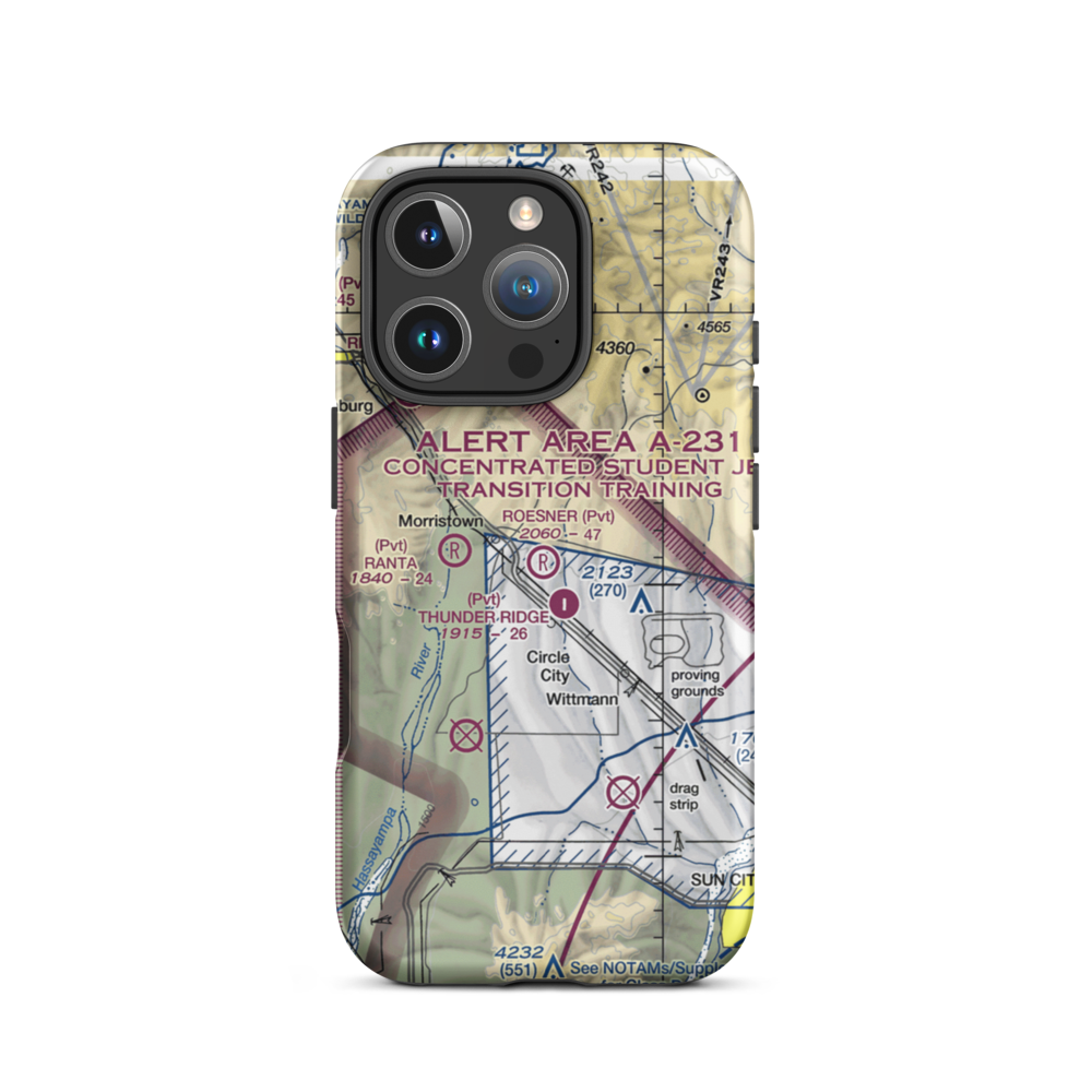 Roesner Ranch Airport (AZ32) VFR Sectional  Tough iPhone Case iPhone 16 Pro model shown