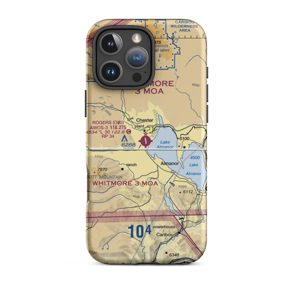 Rogers Field (O05) VFR Sectional  Tough iPhone Case iPhone 16 Pro Max model shown