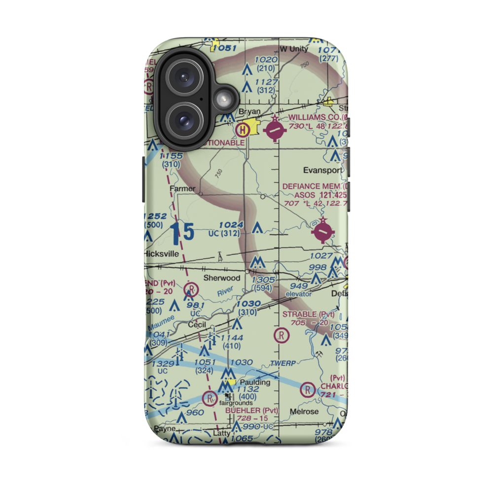 Rogers Private Airport (5OI9) VFR Sectional  Tough iPhone Case iPhone 16 Plus model shown