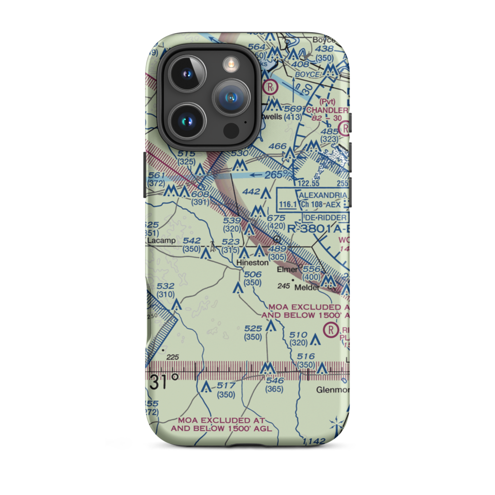 Roland Airport (70LA) VFR Sectional  Tough iPhone Case iPhone 16 Pro Max model shown
