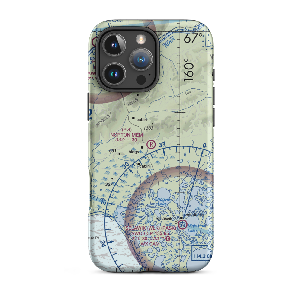 Roland Norton Memorial Airstrip (8AK3) VFR Sectional  Tough iPhone Case iPhone 16 Pro Max model shown