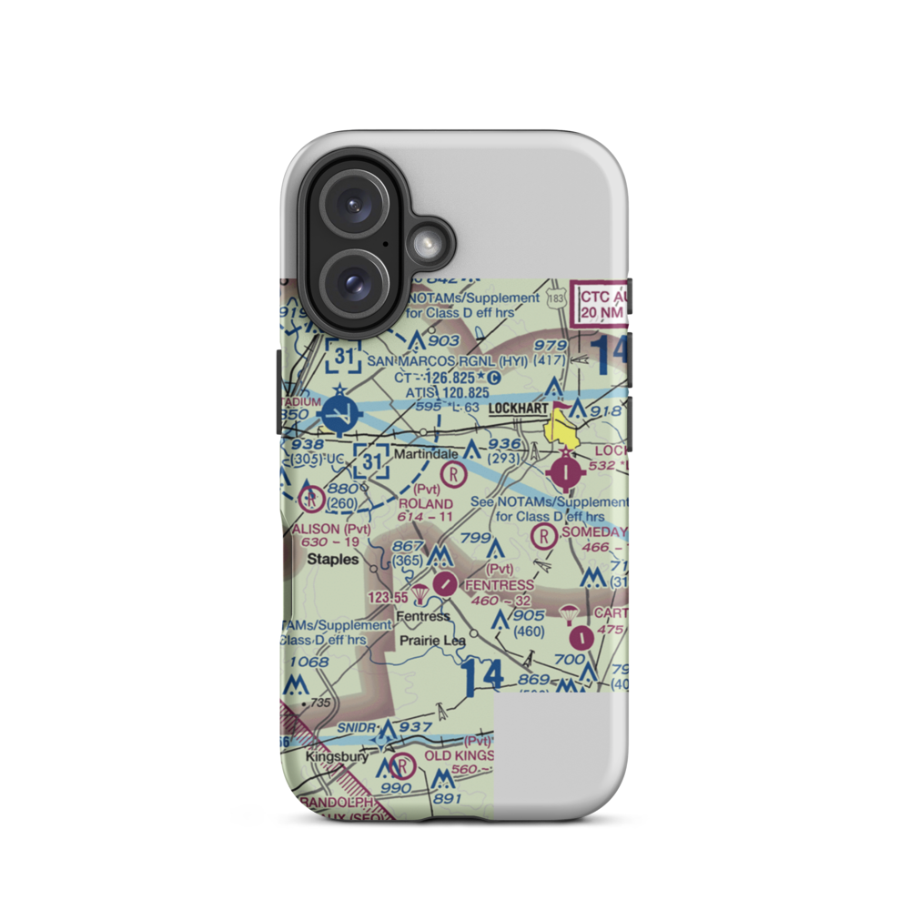 Roland Ranch Airport (30TS) VFR Sectional  Tough iPhone Case iPhone 16 model shown