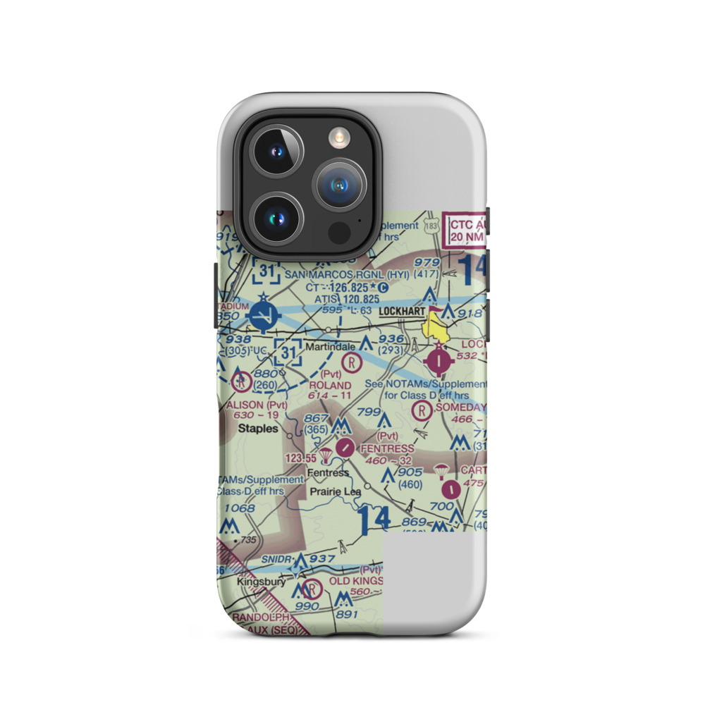 Roland Ranch Airport (30TS) VFR Sectional  Tough iPhone Case iPhone 16 Pro model shown