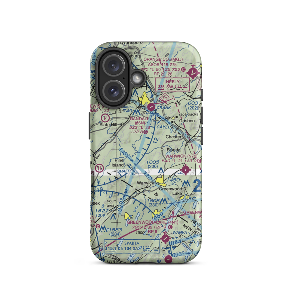 Rolling Hills Airport (5NY7) VFR Sectional  Tough iPhone Case iPhone 16 model shown