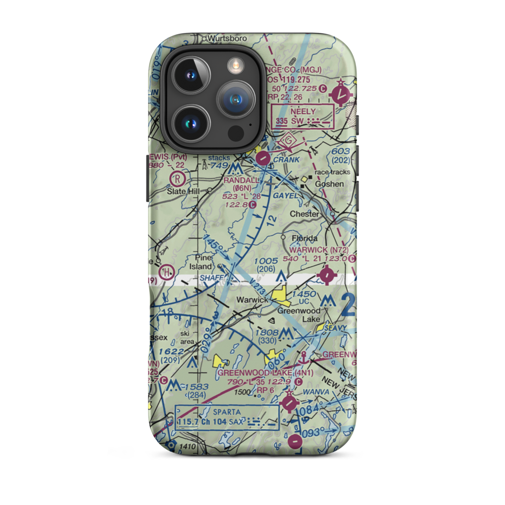 Rolling Hills Airport (5NY7) VFR Sectional  Tough iPhone Case iPhone 16 Pro Max model shown