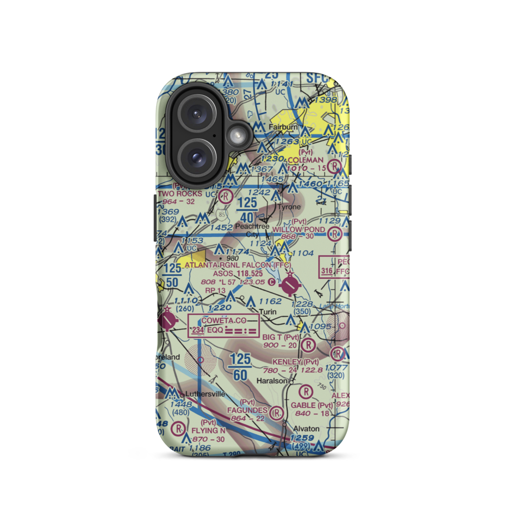 Rolling Meadows Airfield (29GA) VFR Sectional  Tough iPhone Case iPhone 16 model shown