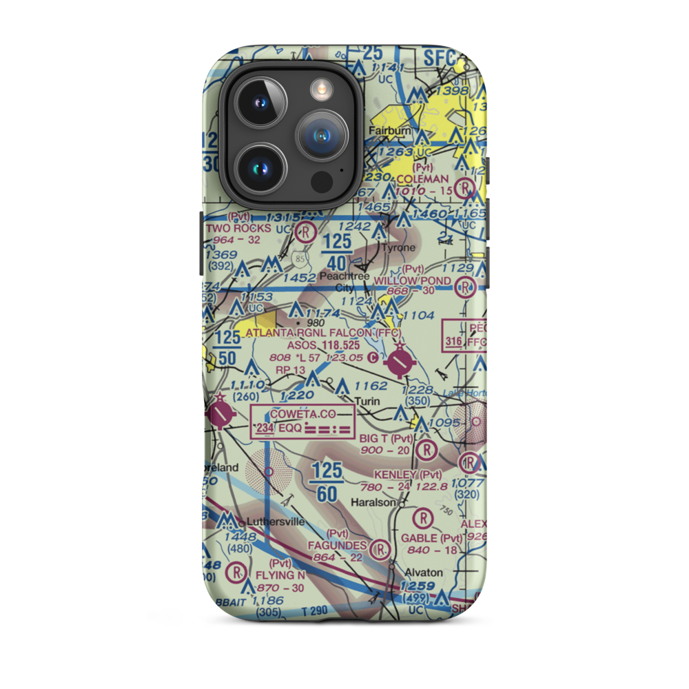 Rolling Meadows Airfield (29GA) VFR Sectional  Tough iPhone Case iPhone 16 Pro Max model shown
