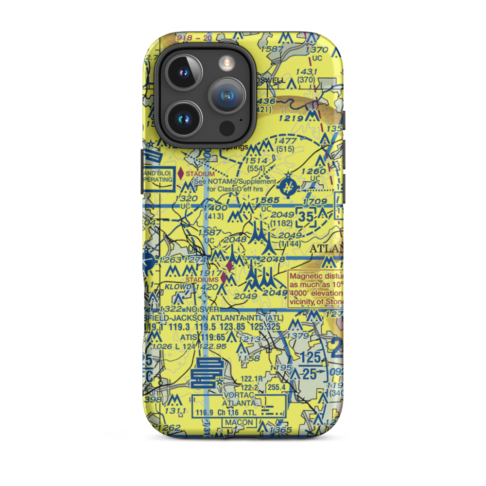 Rollins Airport (GA53) VFR Sectional  Tough iPhone Case iPhone 16 Pro Max model shown