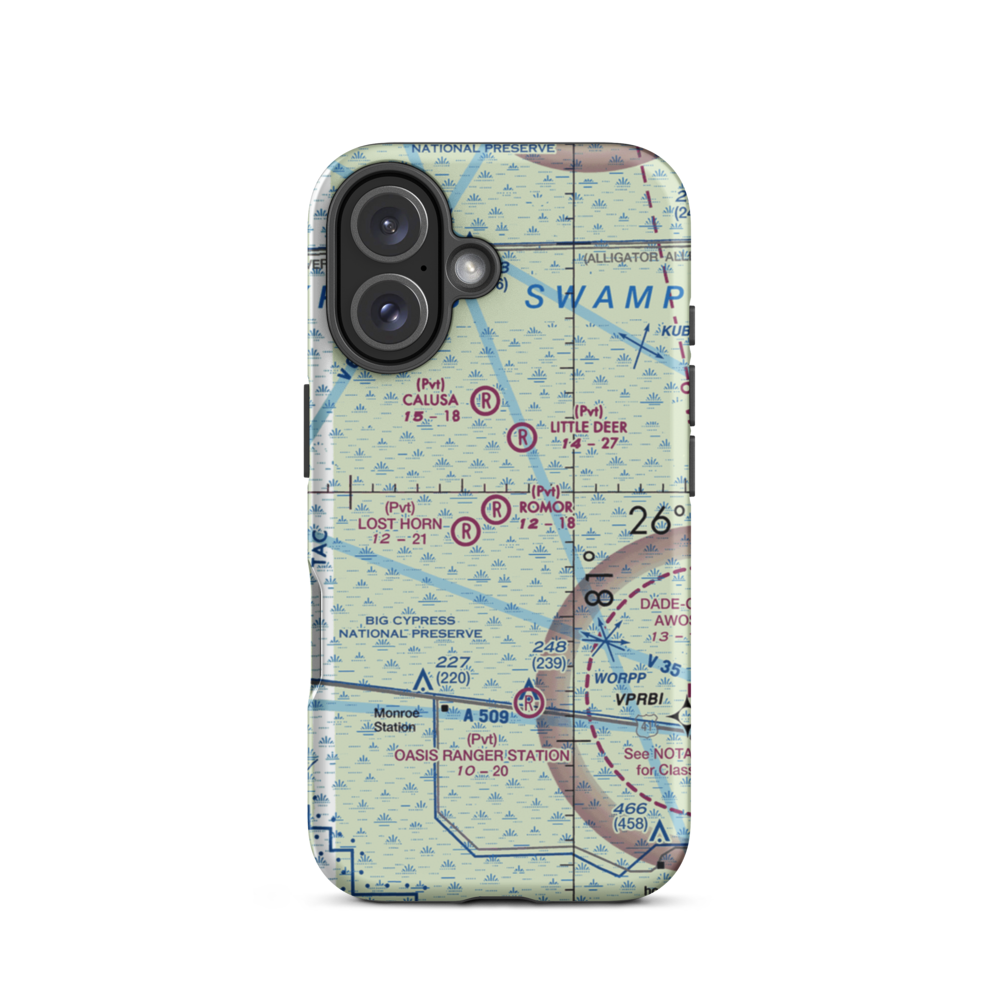 Romor Ranch Airport (FA74) VFR Sectional  Tough iPhone Case iPhone 16 model shown