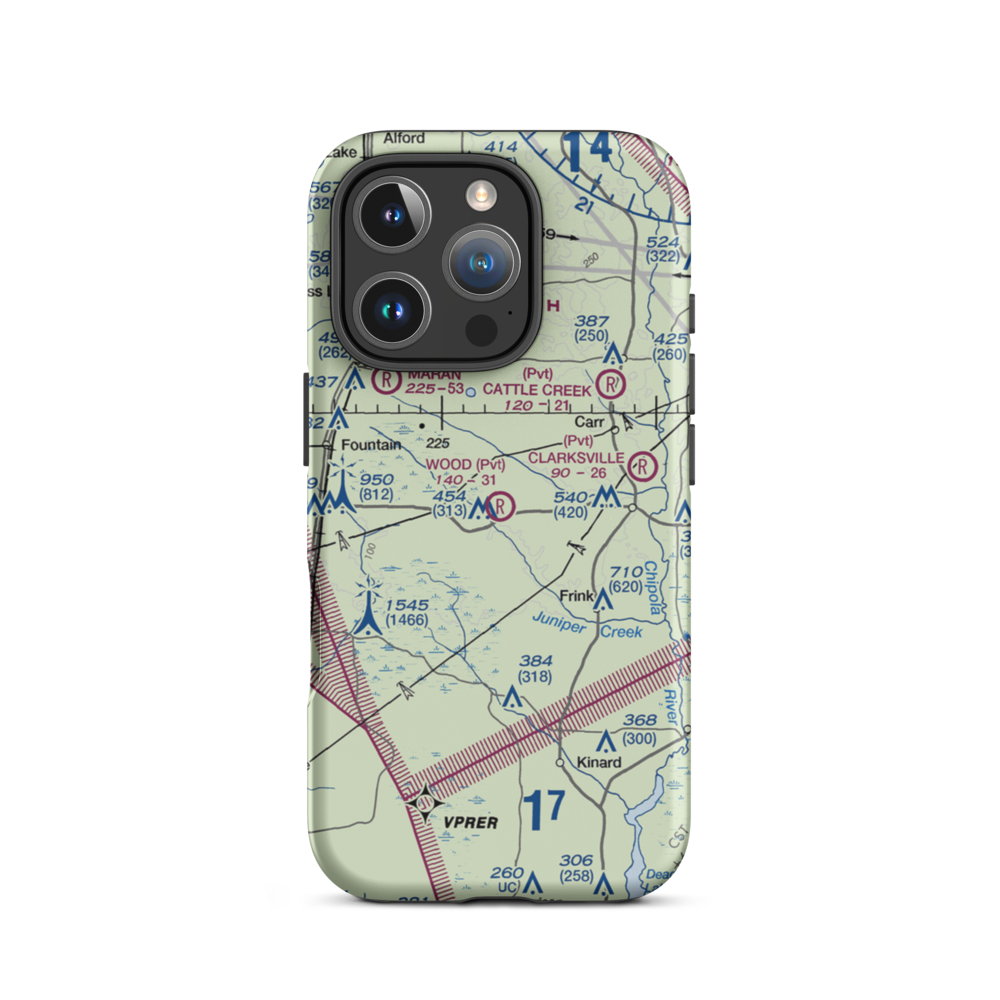 Ron Wood Airport (5FD1) VFR Sectional  Tough iPhone Case iPhone 16 Pro model shown