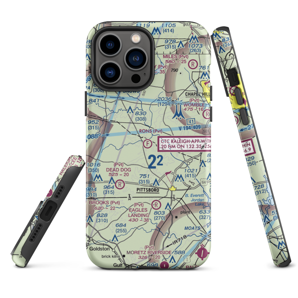Ron's Ultralight Field (1NC1) VFR Sectional  Tough iPhone Case iPhone 13 Pro Max model shown